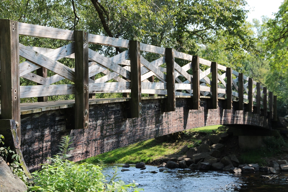A footbridge at the park - one of the most popular things to do in Cedarburg, WI