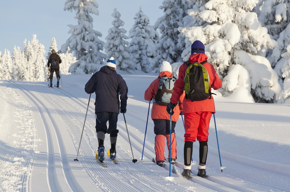 people cross-country skiing in Wisconsin