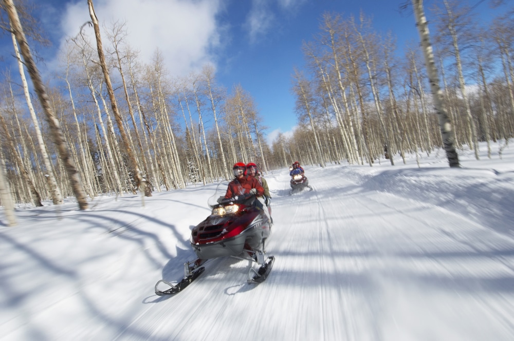 Snowmobiling is one of the best things to do in Wisconsin in the winter