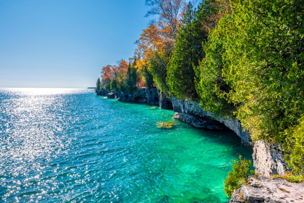 The beautiful shoreline of Door County - where you'll find some of the best things to do in Wisconsin