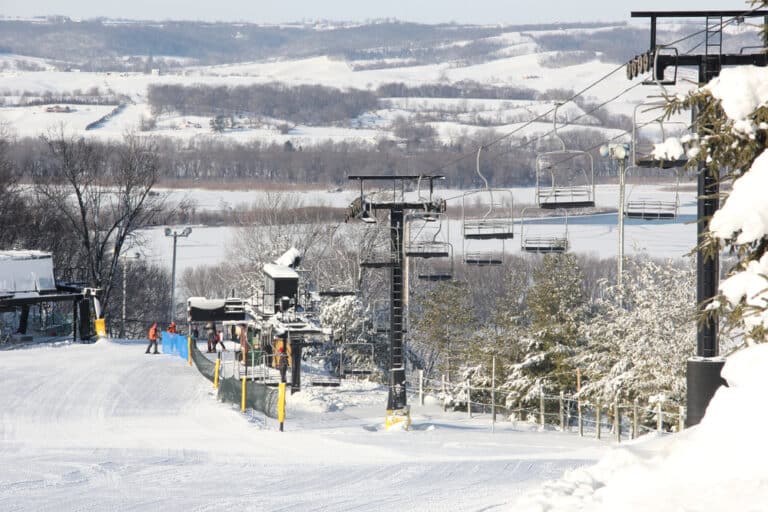 The chairlifts at one of the best Ski Resorts in Wisconsin