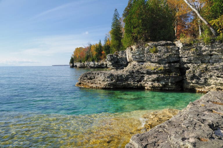 Visiting Door County's scenic lakeshore, pictured here, is one of the best things to do in Wisconsin this summer