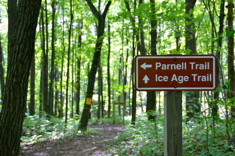 Sign on one section of the Ice Age Trail, where you'll find the best hikes in Wisconsin