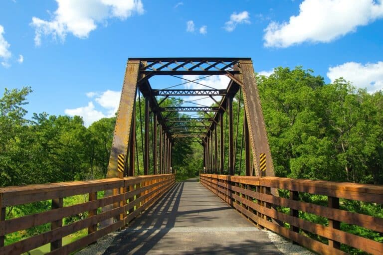 Bridge over the Root River State Trail in Lanesboro, Minnesota