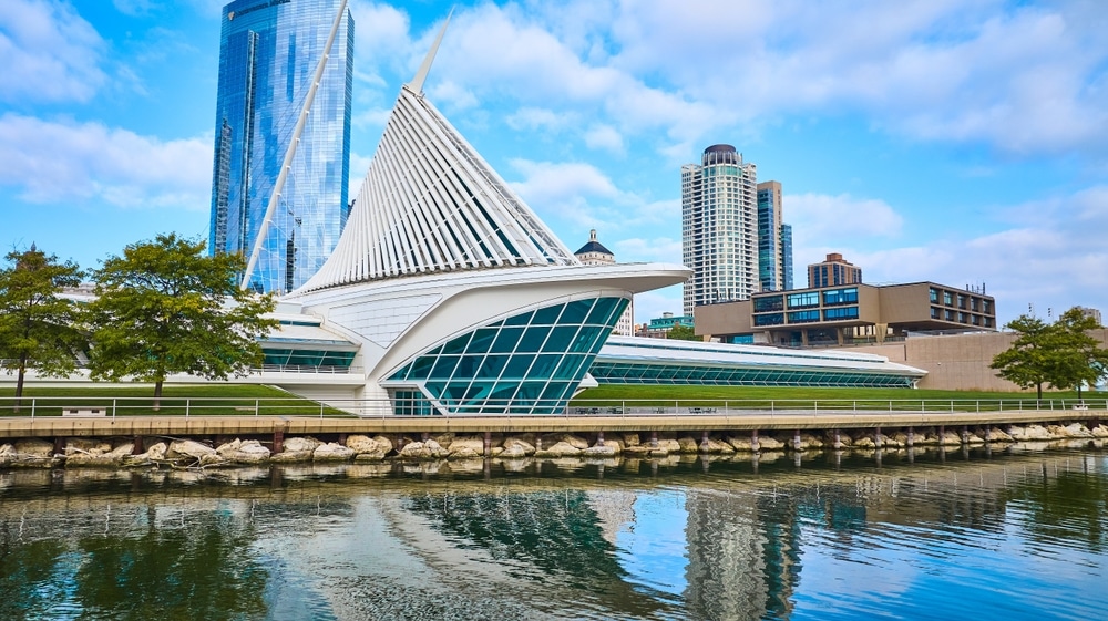 Exterior of the Milwaukee Art Museums - one of the best museums in the Midwest