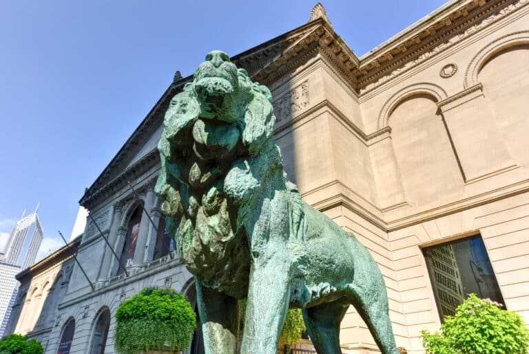 Exterior of the Art Institute of Chicago, one of the best museums in the Midwest