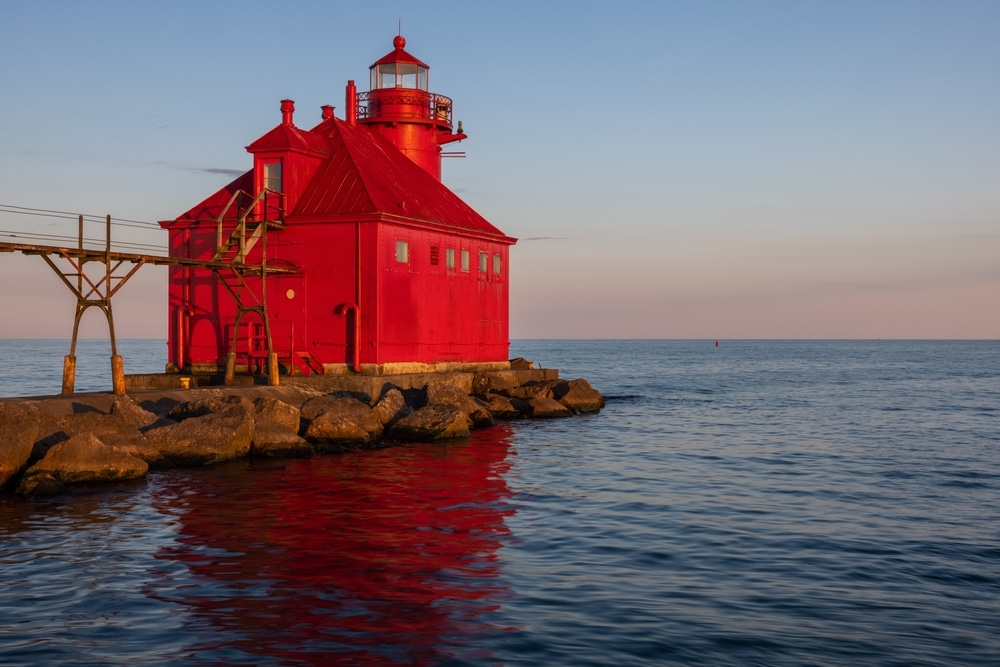 Sturgeon Bay Lighthouse - one of the best Midwest Cities in Wisconsin