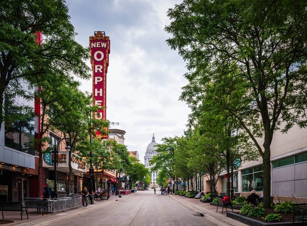 WunderRoost Bed and Breakfast 3 Orpheus Theatre with the state capital in the background - this is one of the best things to do in Madison, Wi