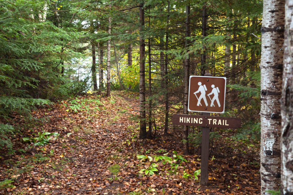 WunderRoost Bed and Breakfast 2 Trail marker along the Superior Hiking Trail in Minnesota, one of the best hikes in the Midwest