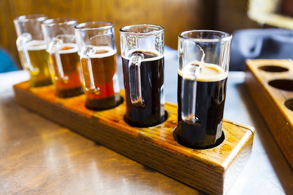 beer flight at Michigan breweries - one of the top things to do in Michigan