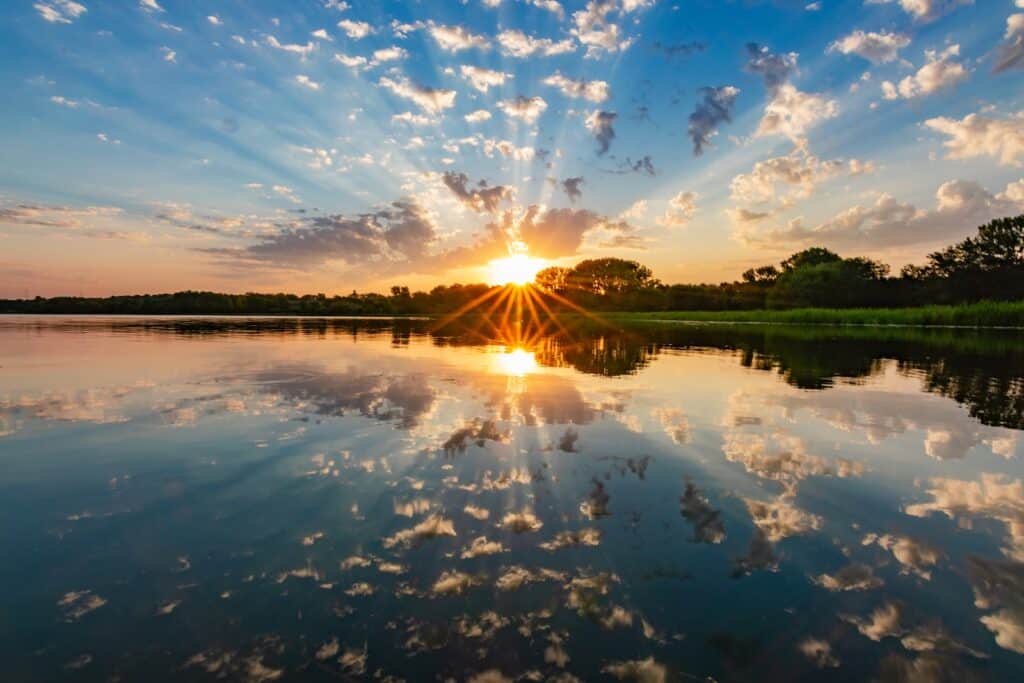 Sunrise in Omaha, one of the most romantic getaways in Nebraska
